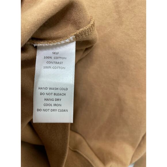 NWT MOD REF Charmaine Puff Sleeve Sweatshirt Long Sleeve Cotton Tan Women Size M - Picture 7 of 10